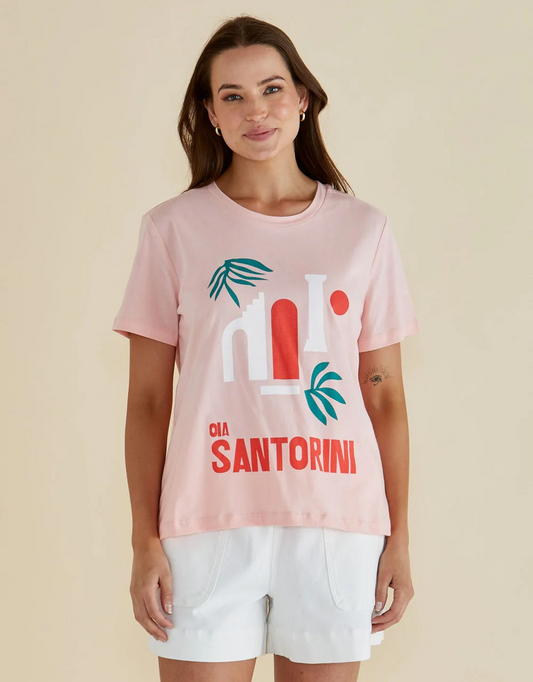 Betty Basics Ellia Crew Tee Santorini Print