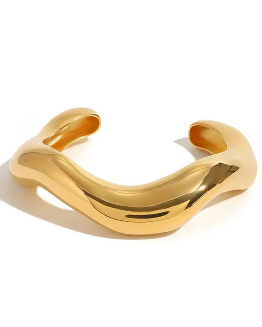 Greenwood Designs Bridget Curved Gold Cuff Bangle