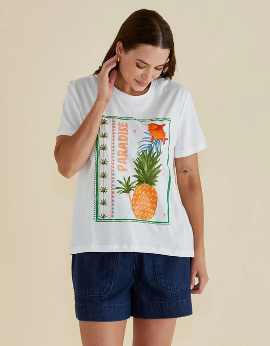 Betty Basics Ellia Crew Tee - Paradise Print