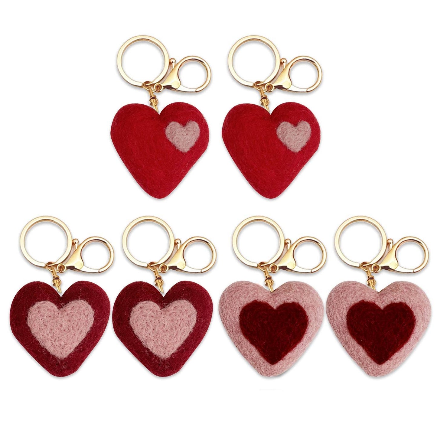 Felt Heart Keychain Pack