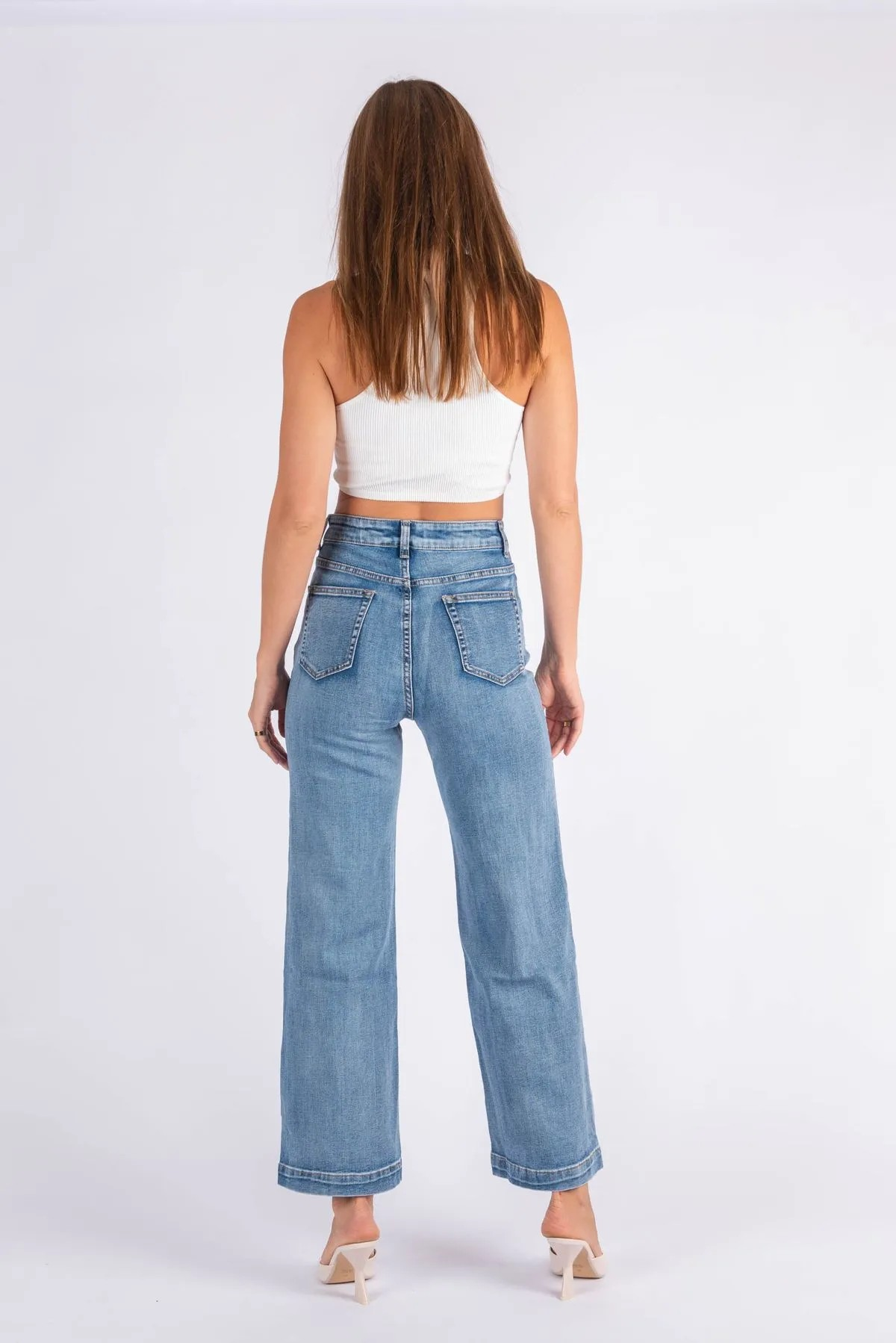 Wakee Denim Slit Pocket Washed Denim Jean
