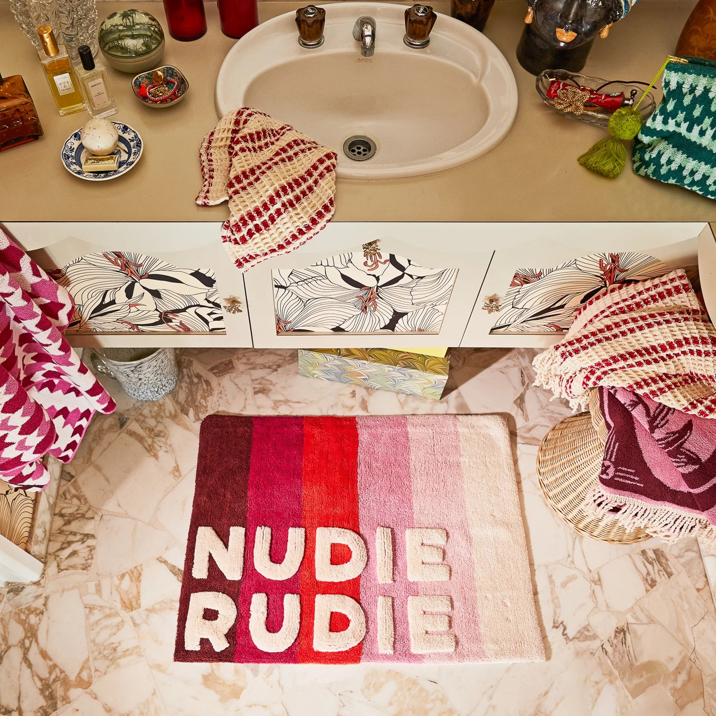 Sage and Clare Dariel Nudie Rudie Bath Matt Scarlett