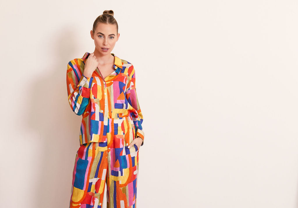 Kaleido High Waisted Wide Leg Vivid