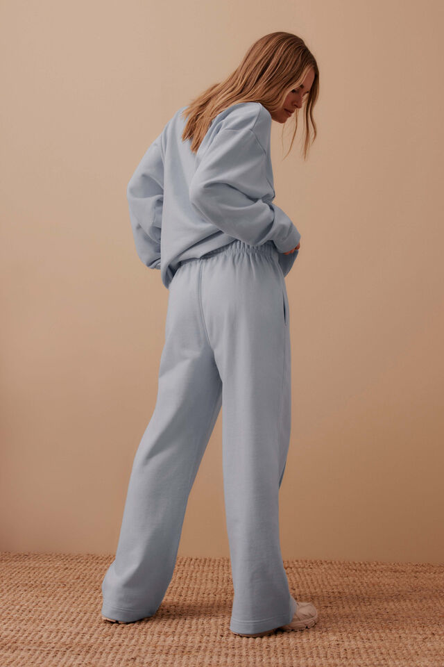 Ceres Life Gracie Relaxed Pin Tuck Trackpant - Chalk Blue