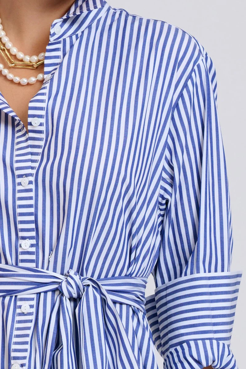 Shirty Sybil Oversized Dress - Navy Stripe