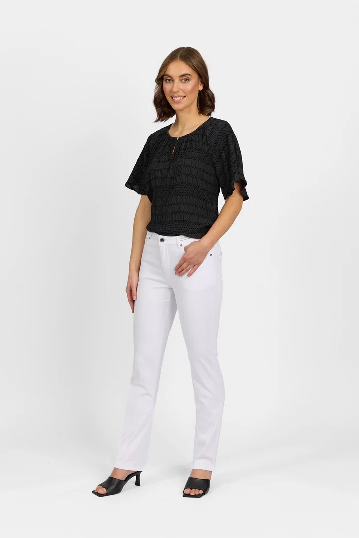 MACJAY'S Swish Slim Leg Jean White