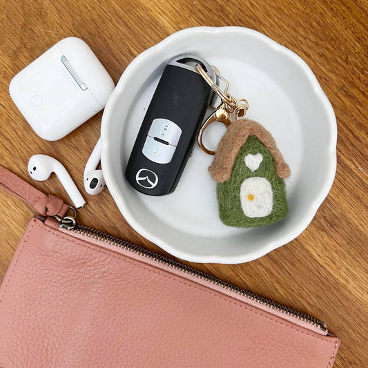 Home Dweller Felt House Keychain Charm