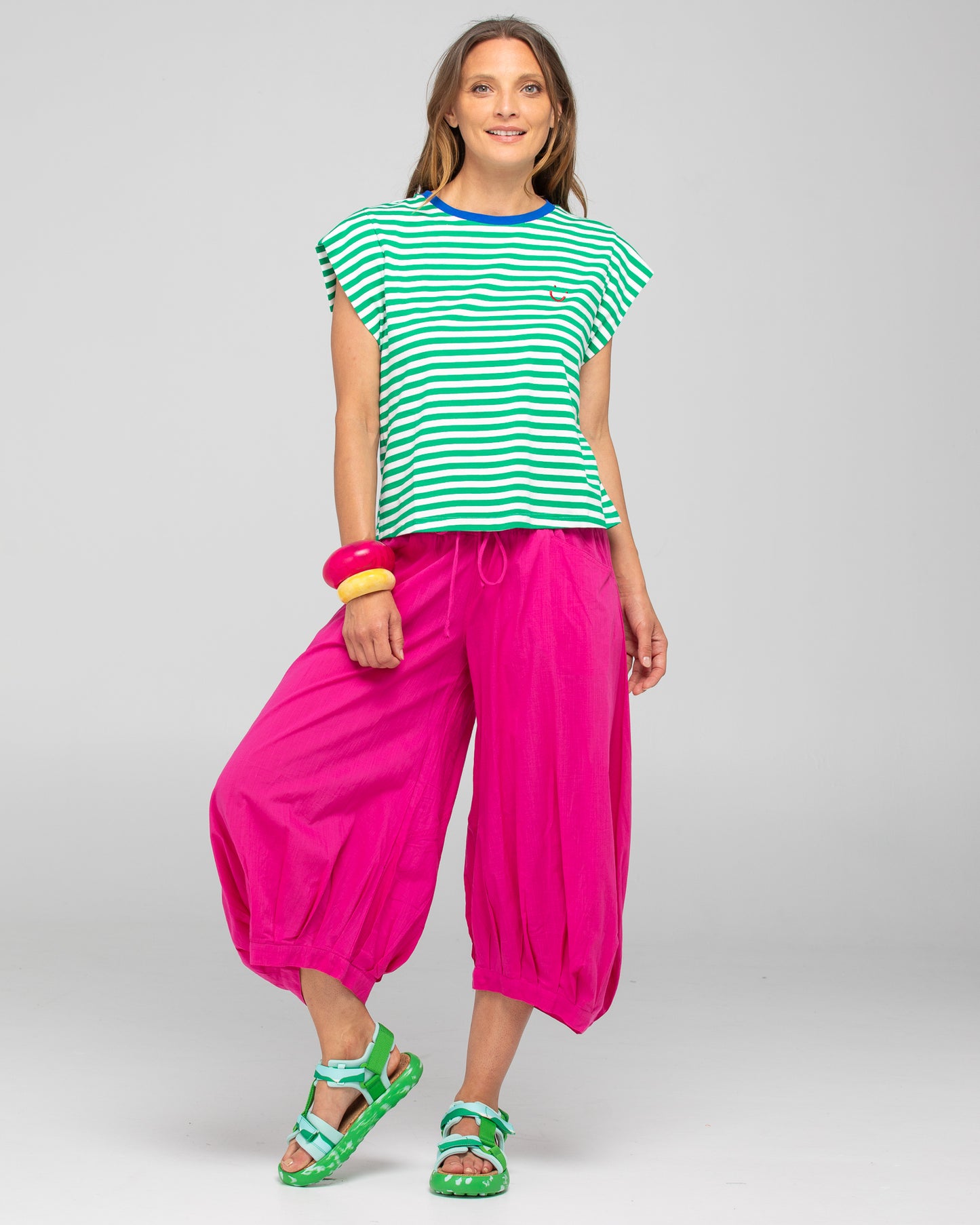 Boom Shankar Bellissimo Tee - Green Stripe
