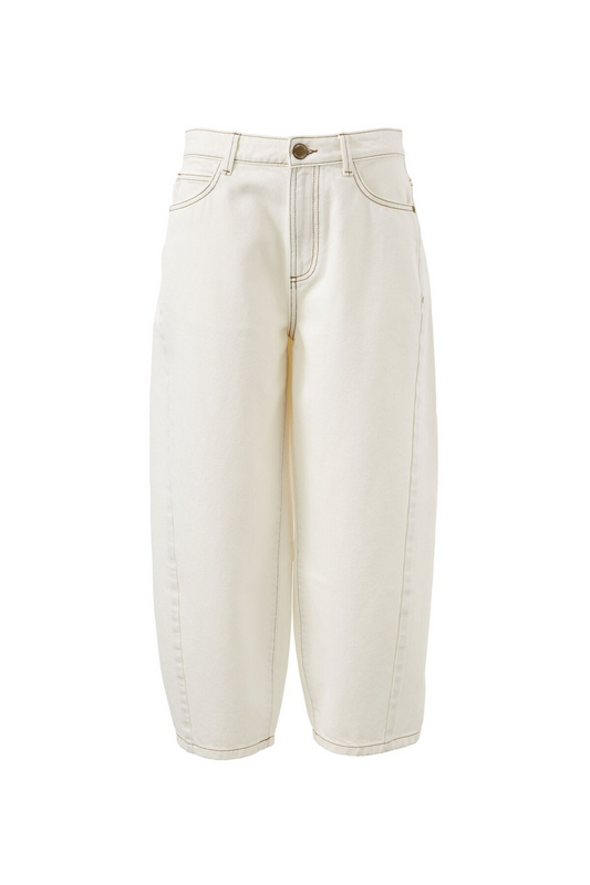 Ceres Life Maggie Tapered Barrel Jean - Fresh Ecru