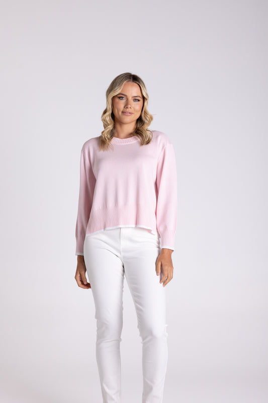 Two T's Boxy Knit Pink