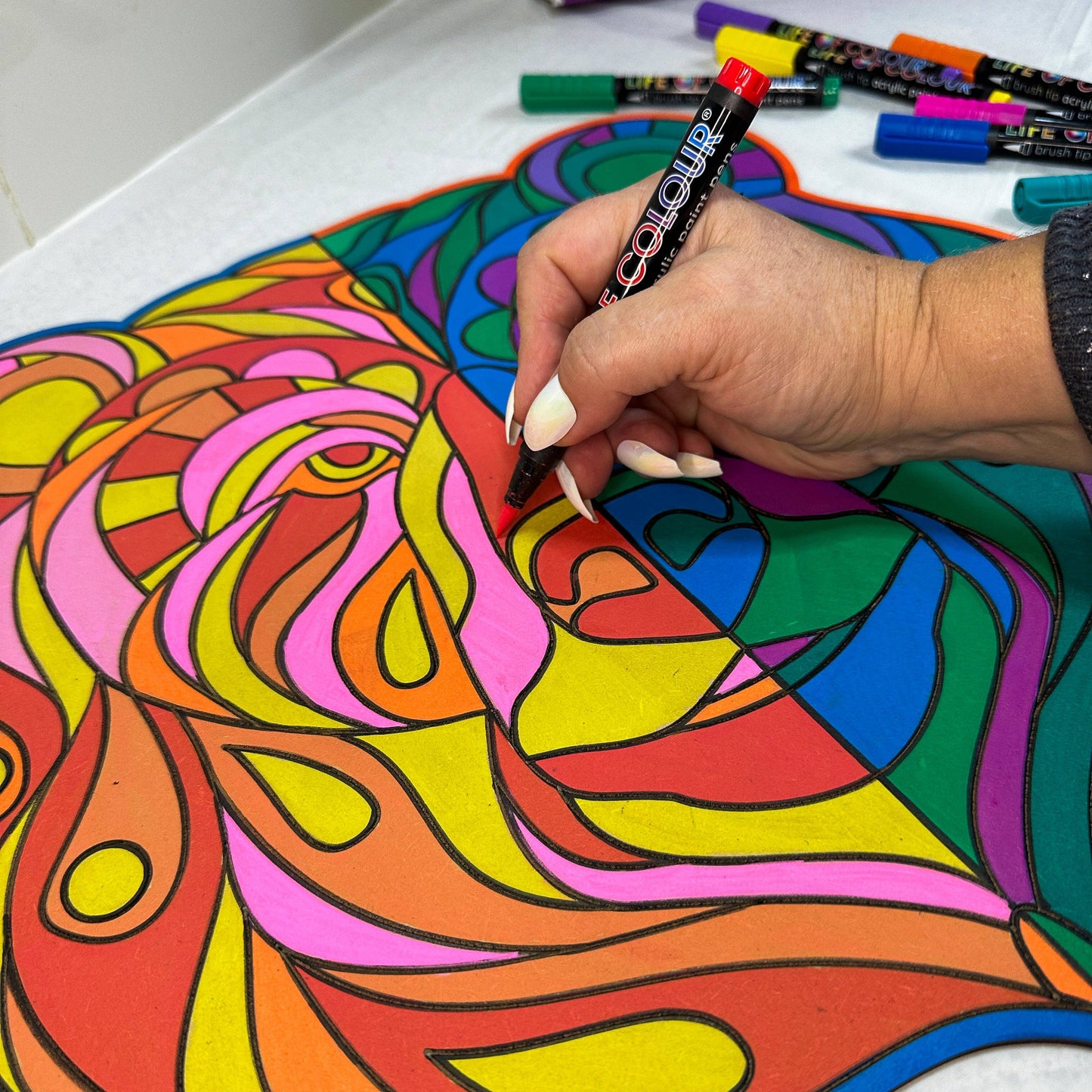 Life Of Colour Vivid Brush Tip Acrylic Paint Pens - Set of 12