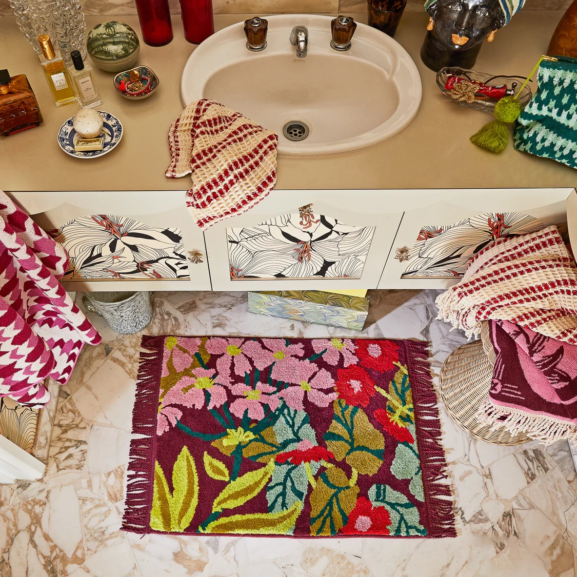 Sage and Clare Genevieve Bath Mat Mahogany