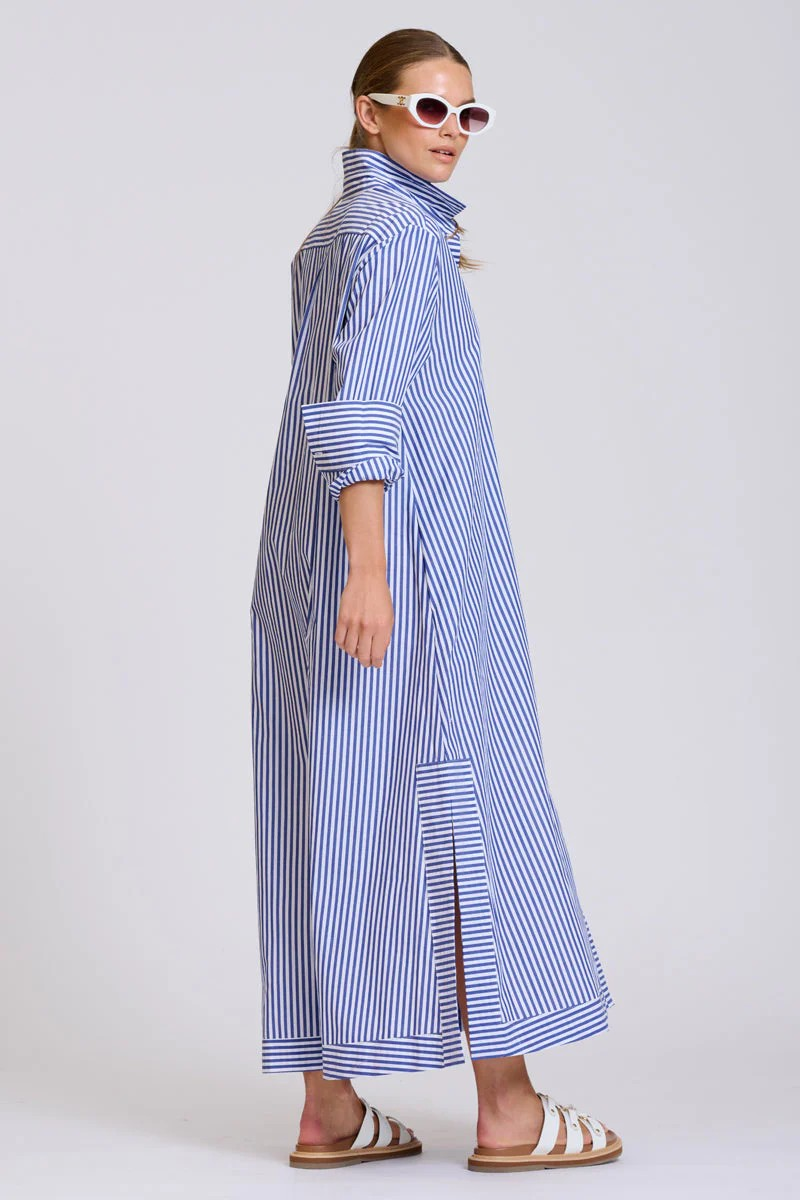 Shirty Sybil Oversized Dress - Navy Stripe