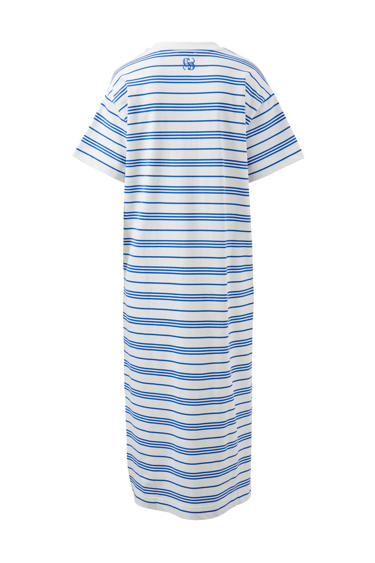 Ceres Life Charlotte Midi Terry Dress - White Azzure Blue Stripe