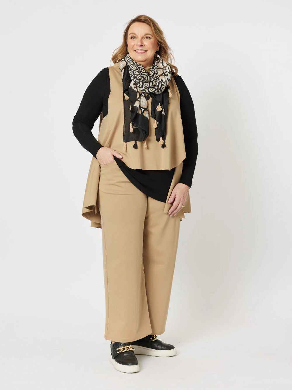 THREADZ CAMERON LAYER TOP - CARAMEL