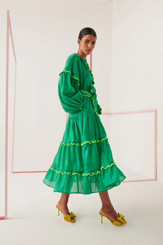 Celia B Flame Green Dress