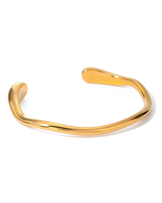 Greenwood Designs Claudia Minimalist Gold Cuff Bangle