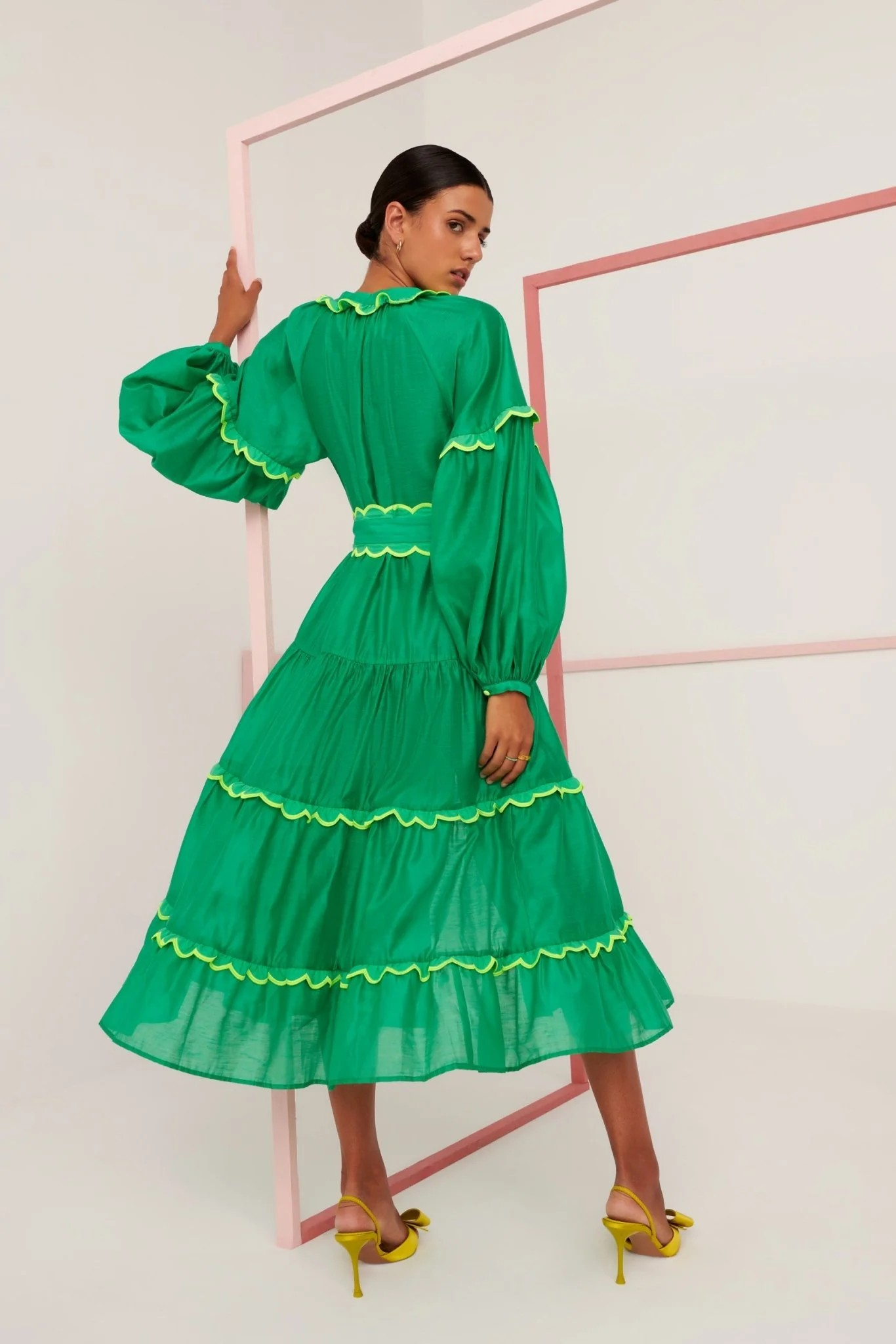 Celia B Flame Green Dress