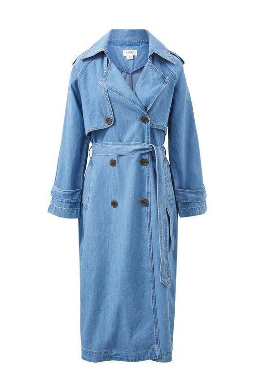 Ceres Life Longline Trench Coat Vintage Blue