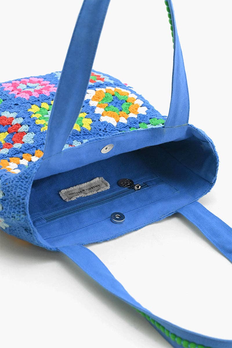 America and Beyond Blue Handmade Crochet Bags - Sustainable Fashion