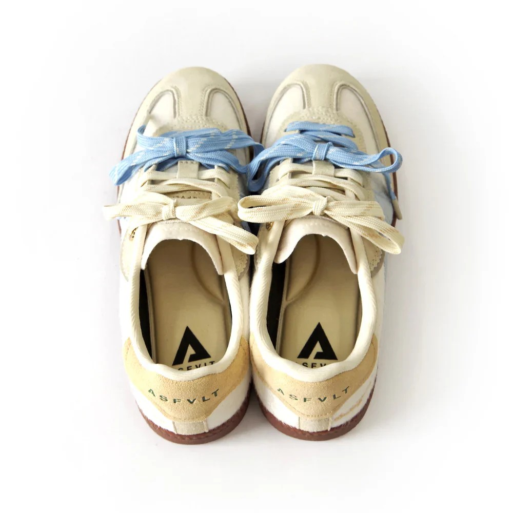 ASFVLT Elite Classic Blue and Cream Pony Hair fashion sneakers