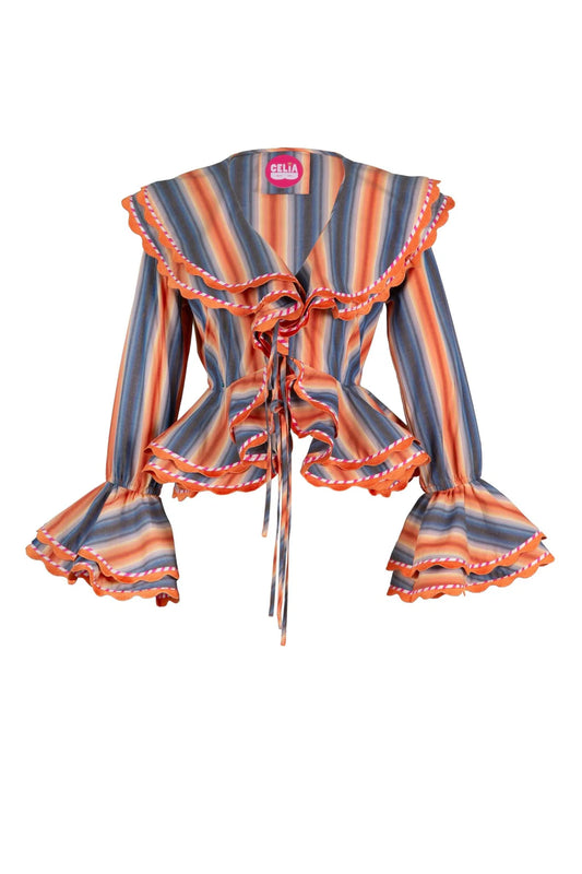 Celia B Plum Top - Multi Stripe