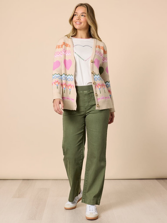 Threadz Charming Cardi - Natural/Multi