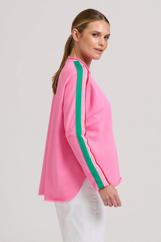 Shirty x EST Raw Tape Long Sleeve Sweatshirt - Hot Pink