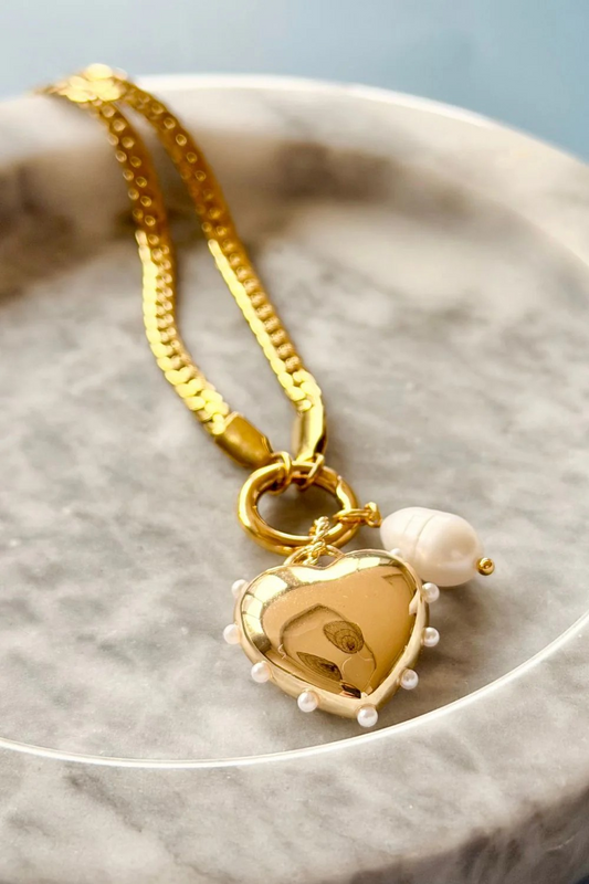 Mosk Melbourne Big Heart Charm Necklace
