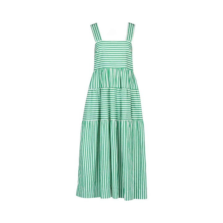 Vassalli Tiered Dress - Clover Stripe