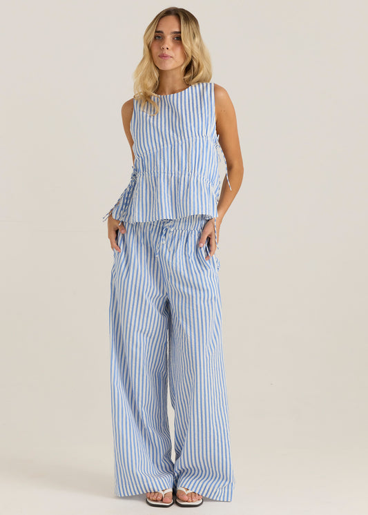 Sass Aziza Pant - Blue/White Stripe