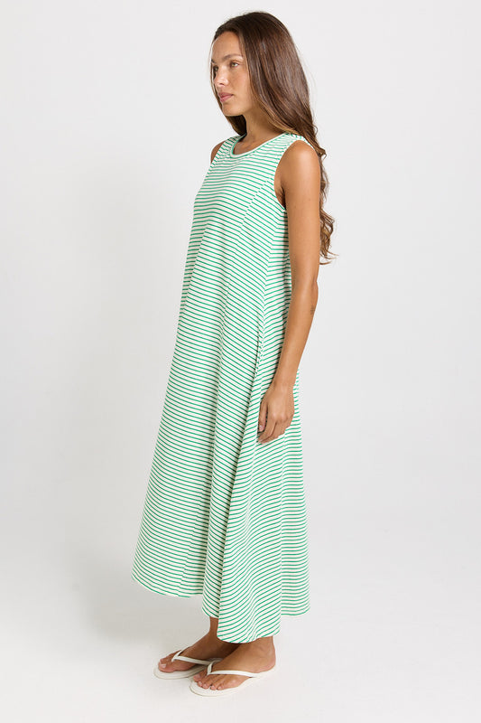 Betty Basics Sabrina Maxi Dress - Green Stripe