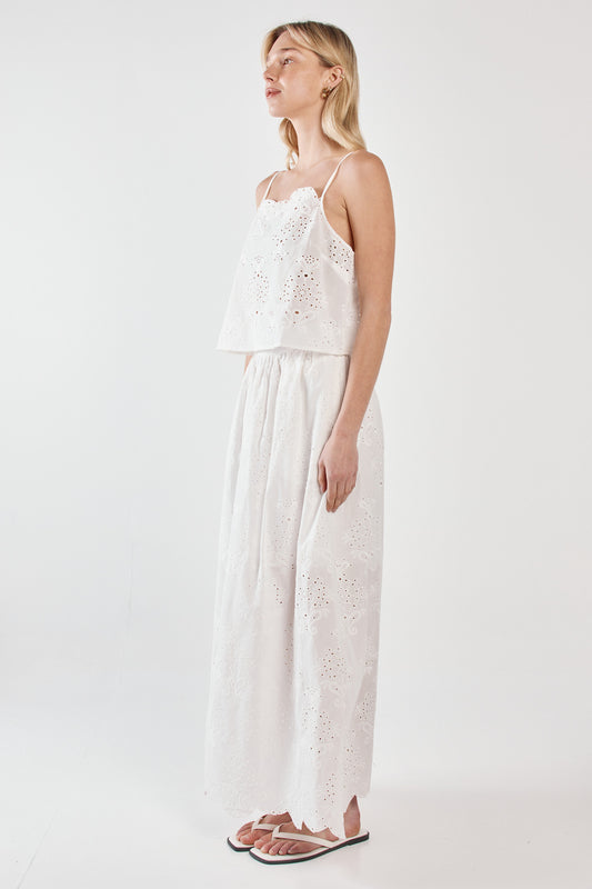 Sass Ani Frill Skirt White