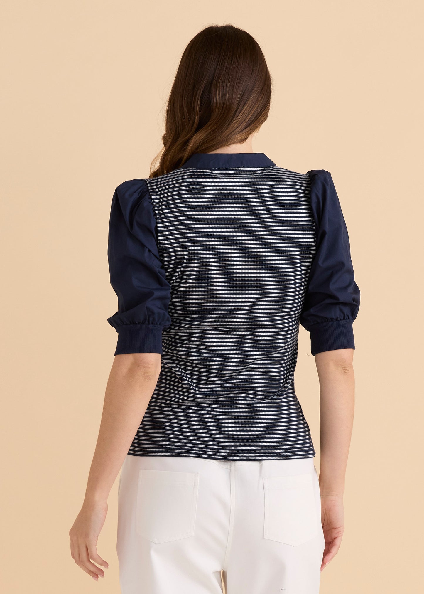 Betty Basics Ralph Rib Top - Navy Stripe