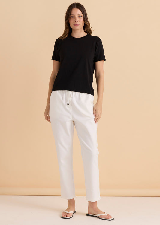 Betty Basics Slim Fit Cotton Tee - Black