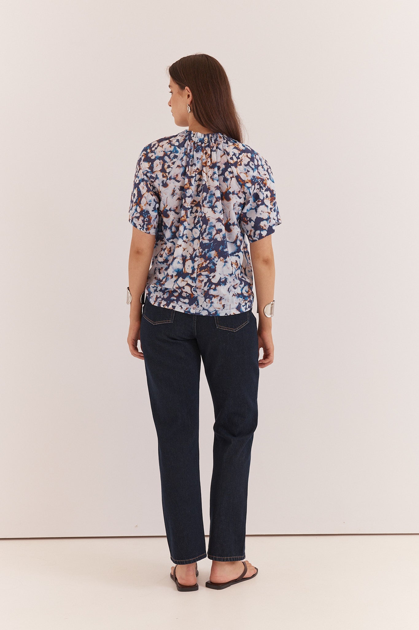 Betty Basics Anika Frill Neck Blouse - Violet Floral