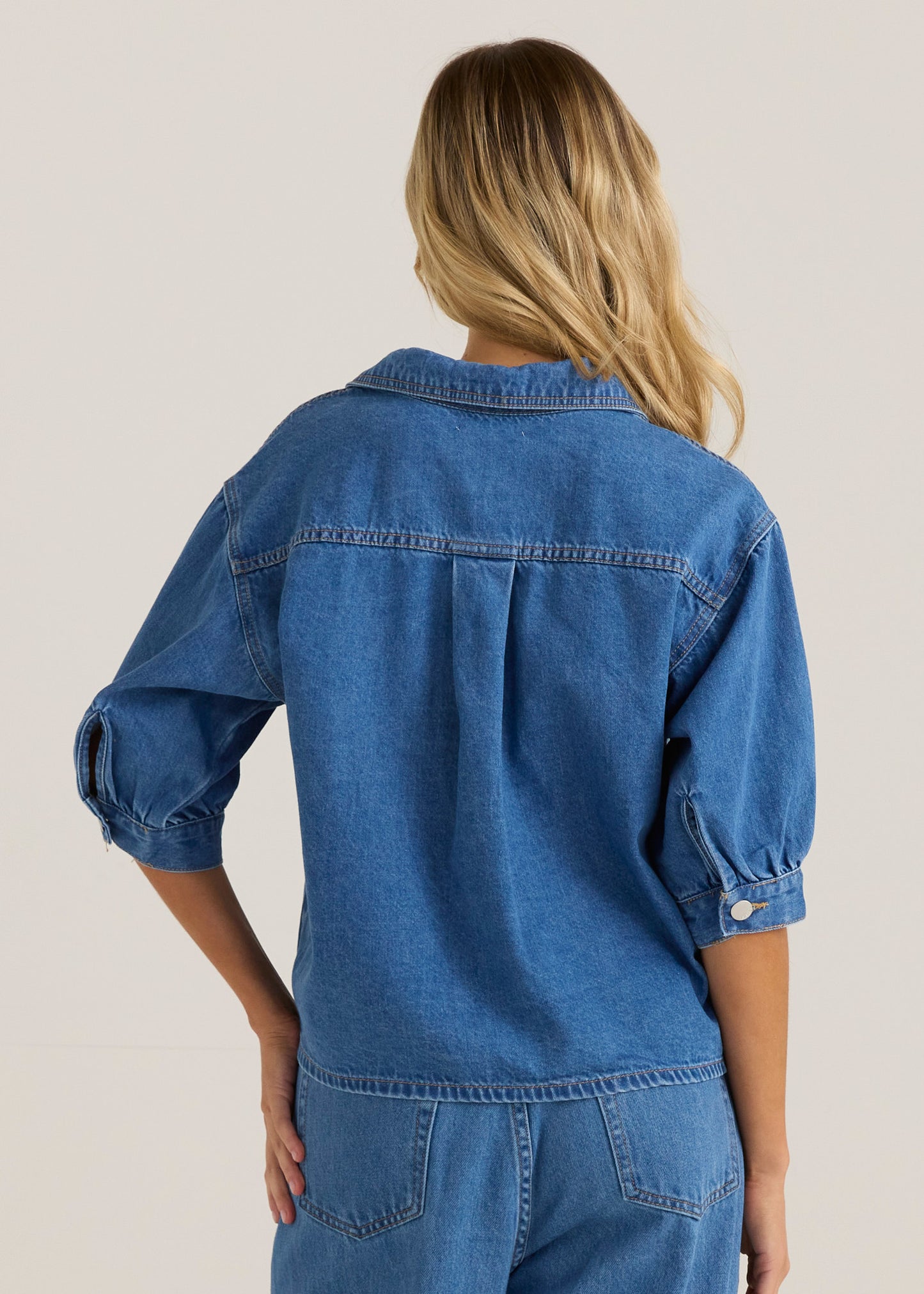 Sass Perri Denim Blouse - Classic Blue Wash
