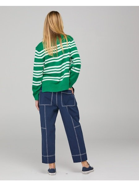 Boom Shankar Zena Jumper - Green Stripe