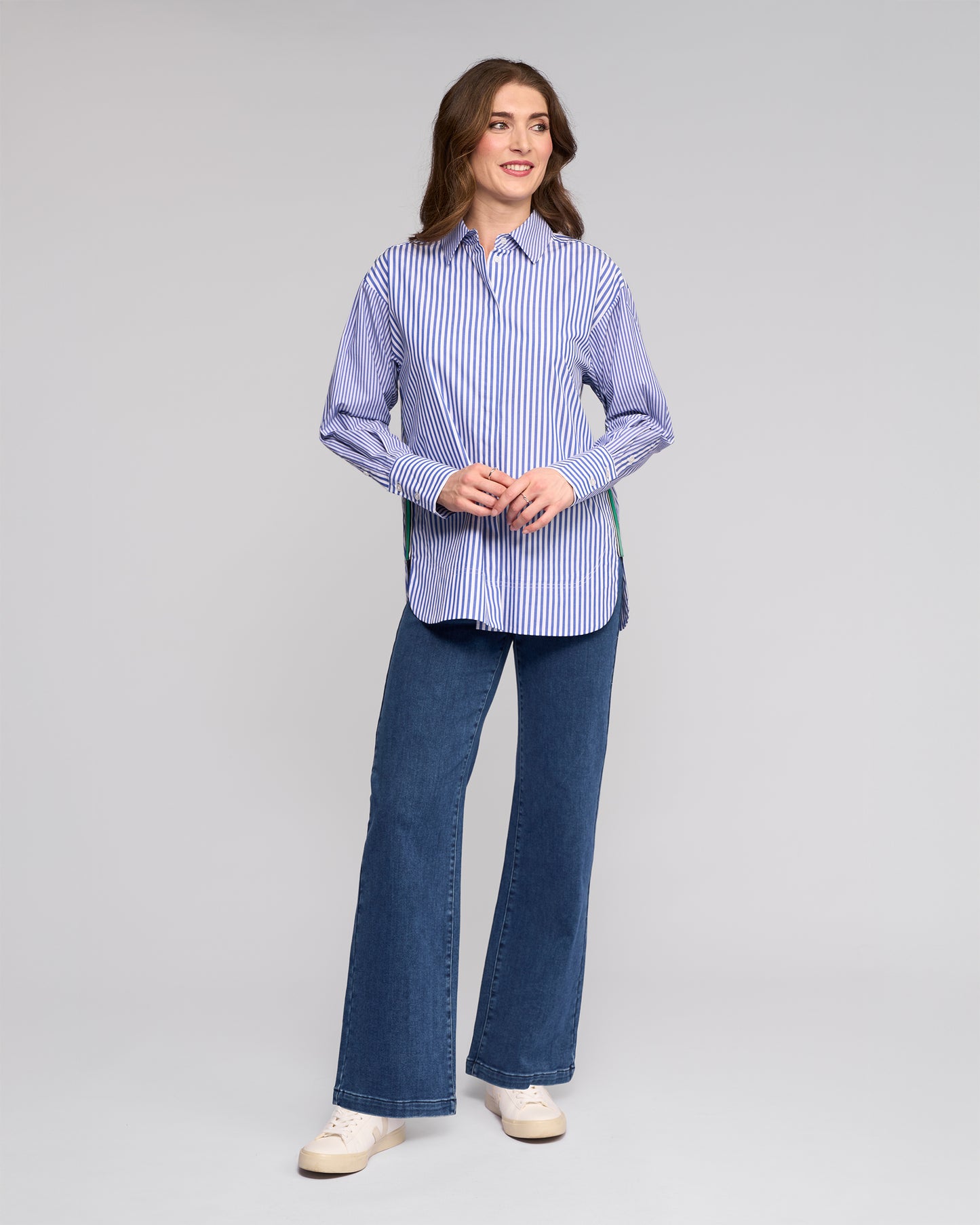 Vassalli Chart Shirt Blue Stripe