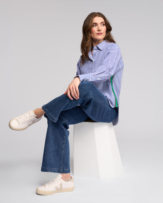 Vassalli Chart Shirt Blue Stripe