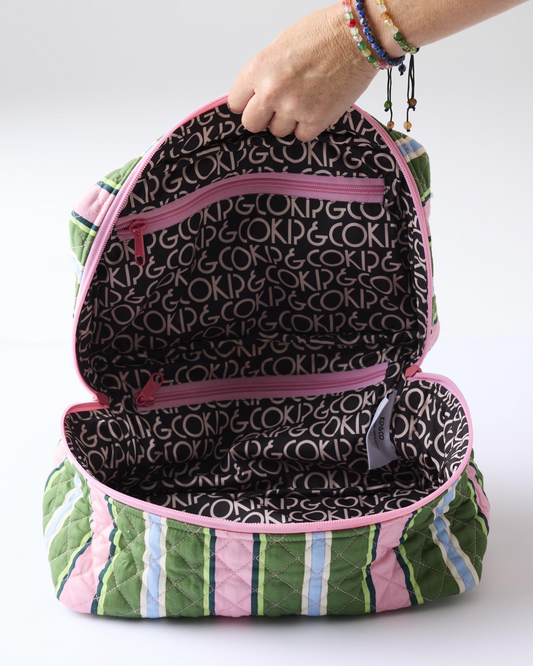 Kip and Co Cactus Stripe Cotton Toiletry Case - One Size