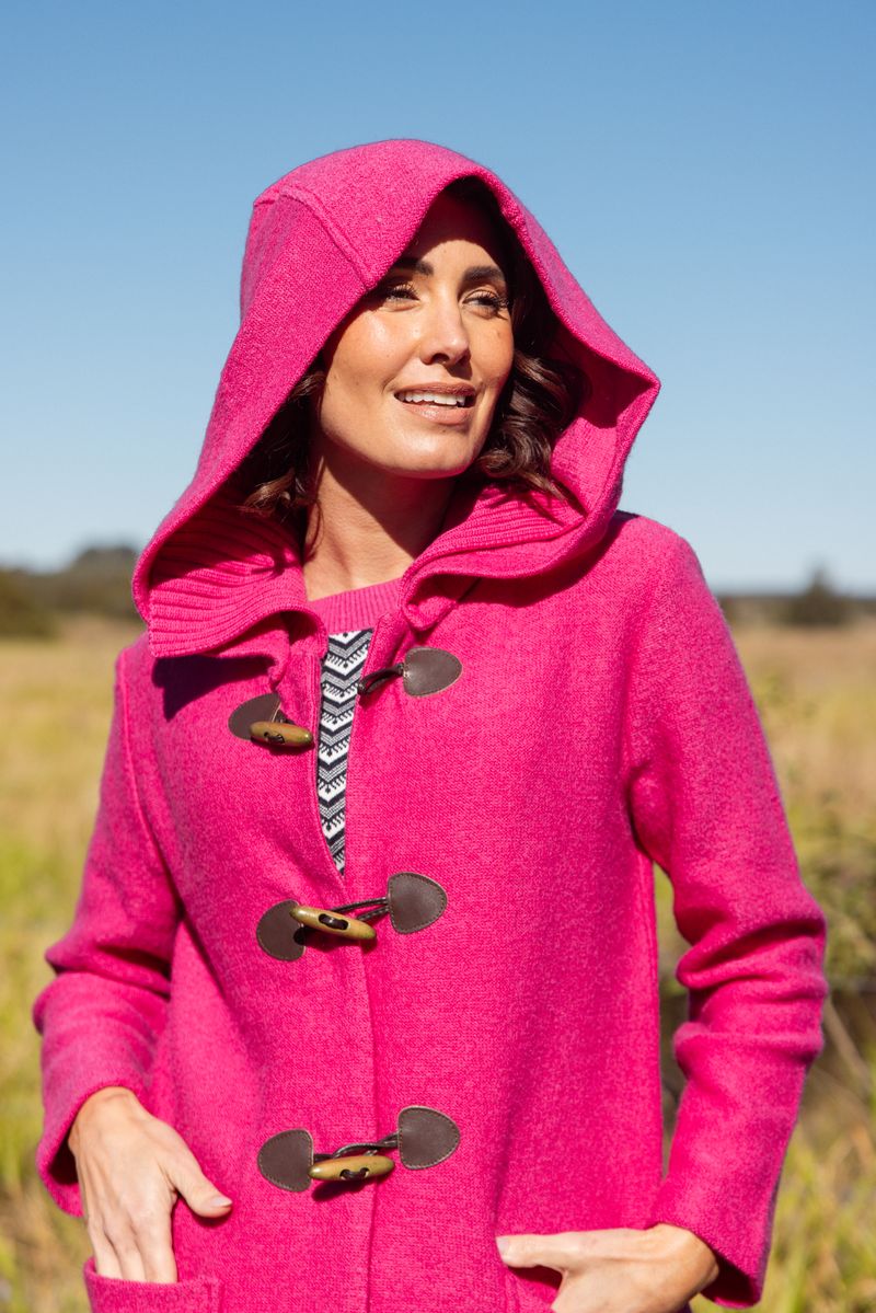 See Saw 100% Wool Duffle Coat Pink