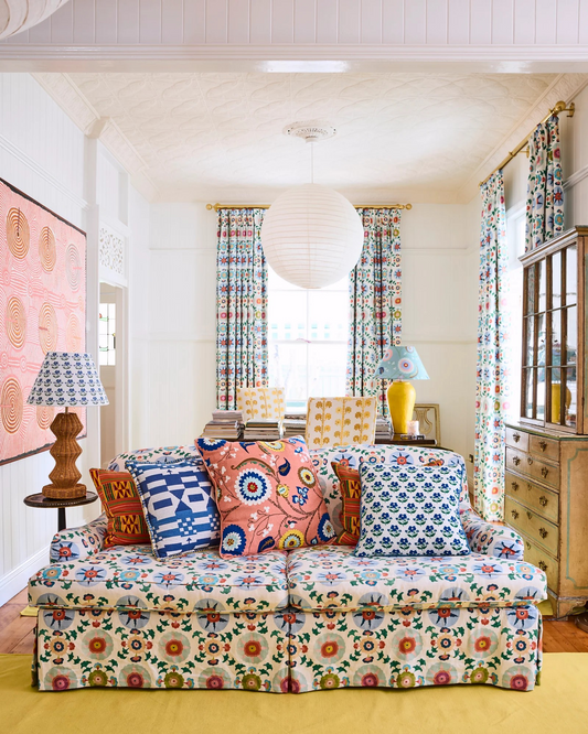 Kip and Co x Anna Spiro Isabelle Sunset Embroidered Cushion