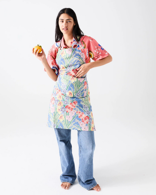 Kip&Co Anna Spiro Gladiolus floral linen cotton apron