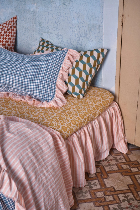 Society Of Wanderers Cafalu Check Full Ruffle Pillowcase
