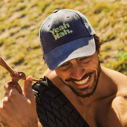 Skwosh Yeah Nah Cotton Cap in Navy: Navy / OS