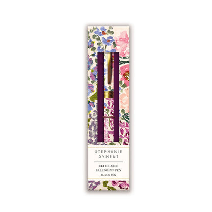 Single Gift Pen Boxed Engraved Floral Stephanie Dyment