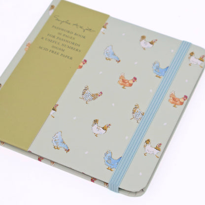 Sophie Allport Password Book Hen Blue Gift Pocket