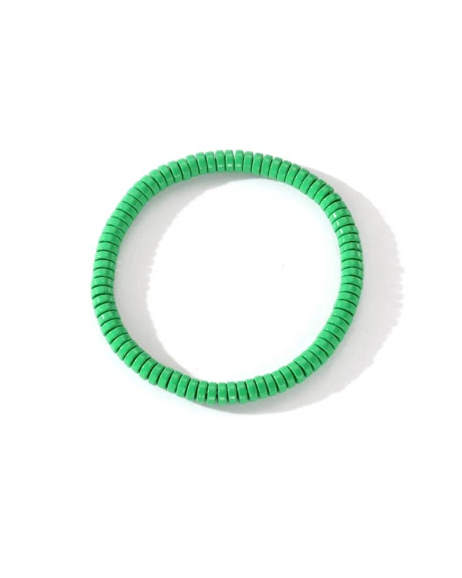 Colourful Enamel Stacking Bracelet Collection in Gold & Silver: Gold Tubey Blue