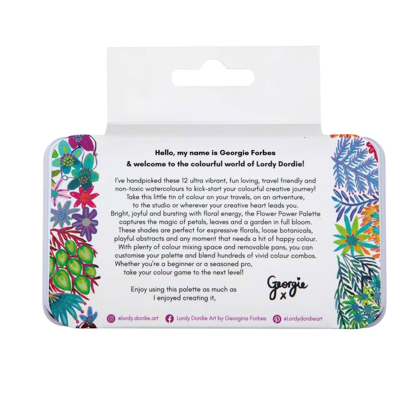 Lordy Dordie "Flower Power" Watercolour Travel Paint Set